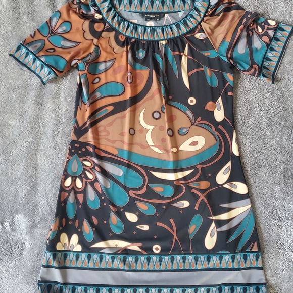 BCBGMaxAzria Multicolor Patterned Y2K Mini Dress, Size SP - Picture 1 of 5